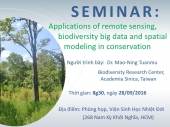 Seminar: Applications of remote sensing, biodiversity big data and spatial modeling in conservation