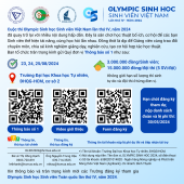 Thông báo số 1 về việc Tổ chức cuộc thi Olympic Sinh học Sinh viên Việt Nam lần IV, năm 2024 của Đại học Khoa học Tự nhiên, ĐHQG-HCM