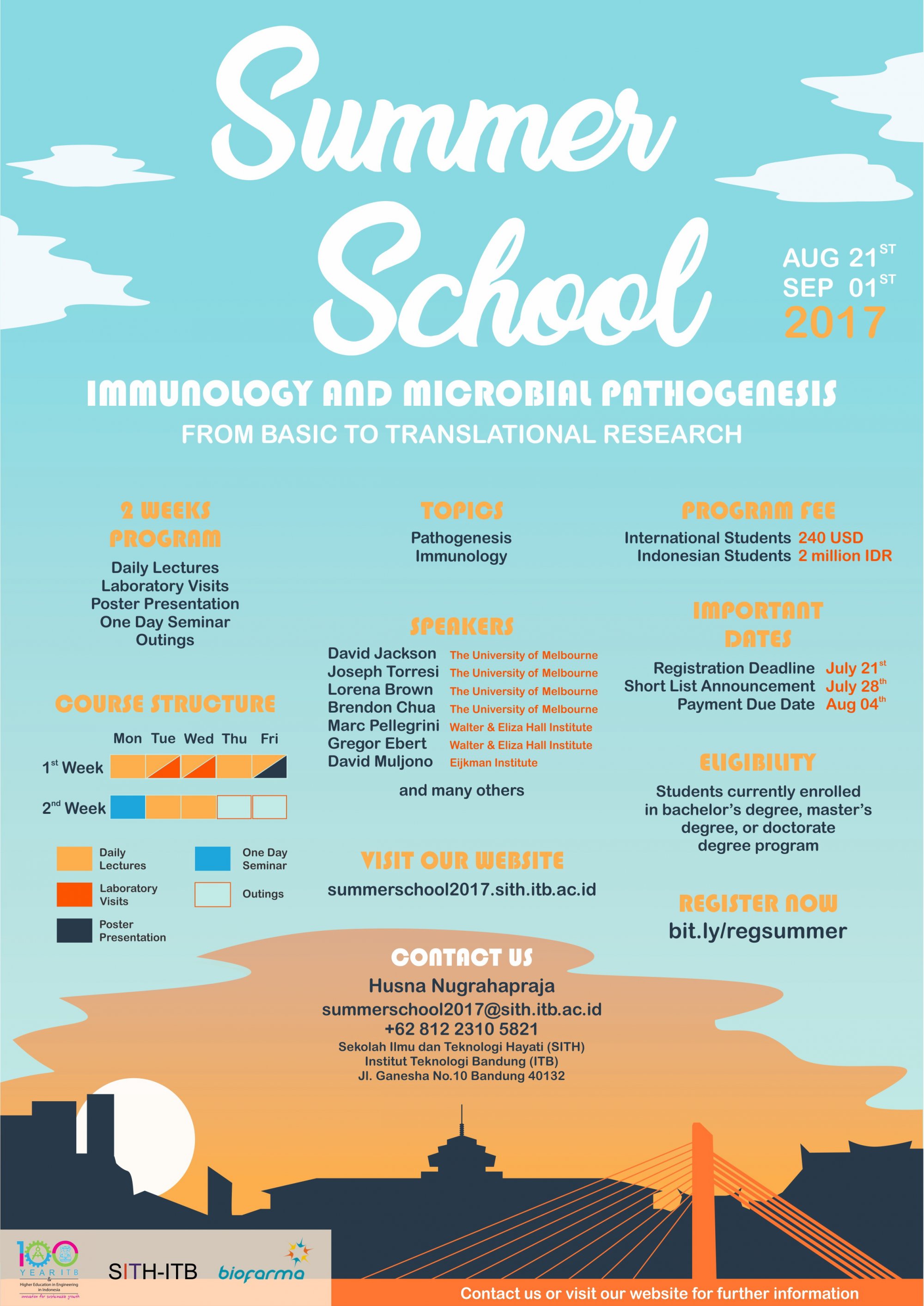 Invitation for summer school in immunology and microbial pathogenesis