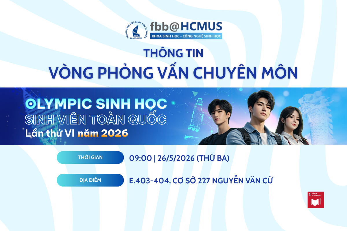Thông báo kết quả vòng sơ loại và danh sách tham gia phỏng vấn Olympic Sinh học Sinh viên toàn quốc năm 2026