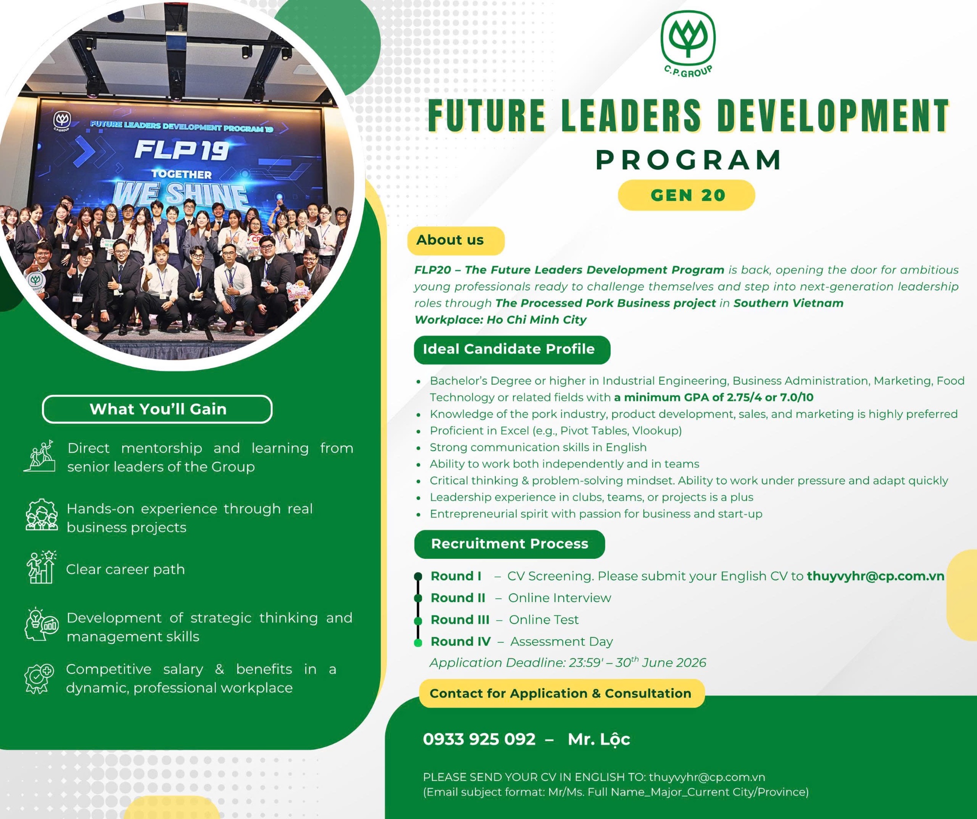 [C.P. VIỆT NAM] CHƯƠNG TRÌNH PHÁT TRIỂN LÃNH ĐẠO TƯƠNG LAI FUTURE LEADERS DEVELOPMENT PROGRAM (FLP20)