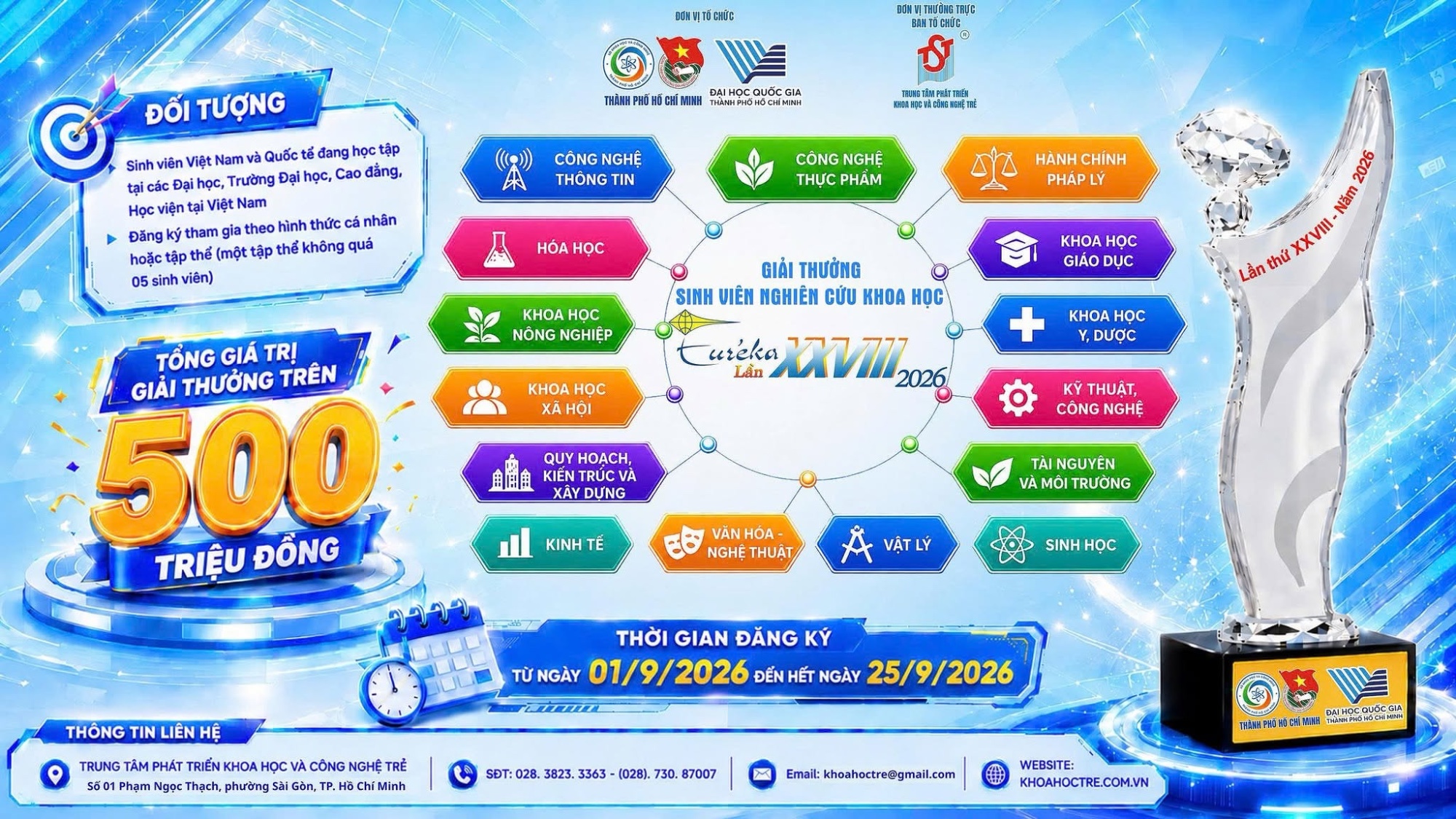 KHỞI ĐỘNG GIẢI THƯỞNG SINH VIÊN NGHIÊN CỨU KHOA HỌC - EURÉKA LẦN THỨ XXVIII - NĂM 2026